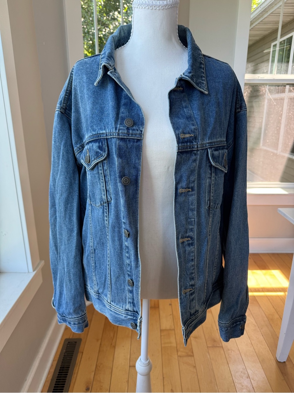 Vintage 90s Medium Blue Cotton Denim Jean Jacket Size Medium - Picture 10 of 10